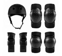 SheerFaring Casco con Ginocchiere e Gomitiere Sicuro | Involucro Esterno Rigido, Casco con Protezioni Polsi, Interno Ammortizzato, Kit di Ginocchiere, Nero, L