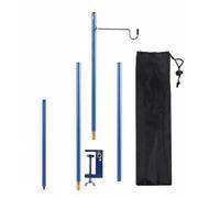 SheerFaring Lampada Esterna Supporto Esterno Gancio Regolabile Palo Pieghevole in Lega di Alluminio Adatto per Campeggio Cortile Barbecue Picnic Viaggio, color to 6, Gancio Singolo A Tre Sezioni