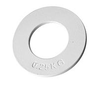 SheerFaring Micro Disco Frazionale Mini Piastra Barbell Acciaio per Aumento Graduale Carico Allenamento Progressivo Adatto a Training, 0.25kg Bianco