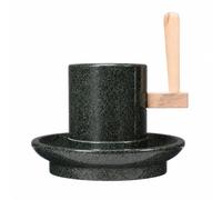 SheerFaring Mulino da Tè in Pietra Resistente Macina Tè in Pietra Decorativo Macinino Manuale per Rituali di Infusione Domestici, L