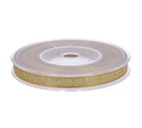 SheerFaring Nastro da 1 Cm per Regalo Creazione di Fiocchi Progetti Artigianali Stagionali E Decorazioni Floreali Bobina in Cartone con Bordo Flessibile, Oro, 20 Yard