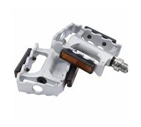 SheerFaring Pedale Bici Pedale Pieghevole Pedale Bicicletta Pedale Ciclo Pedale Universale con Cuscinetti Doppi per Rotazione Regolare in Acciaio Robusto, Silver Red-axis