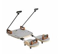 SheerFaring Pilates Training Board Dispositivo Piattaforma per Addominali E Stretching Completo Scorrimento Silenzioso con Ruote PU Resistenza Regolabile a Tre , Grigio Legno