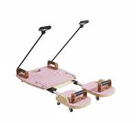 SheerFaring Pilates Training Board Dispositivo Piattaforma per Addominali E Stretching Completo Scorrimento Silenzioso con Ruote PU Resistenza Regolabile a Tre , Rosa