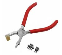 SheerFaring Pinza Foratrice Pinza Punzona Attrezzo Precisione per Fori Uniformi Testine 2 Denti E 4 Denti Intercambiabili Impugnatura Antiscivolo Metallo E, Scalpello Diamante