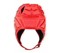 SheerFaring Rugby Cappello Protettivo Conchiglia Morbida Casco Sportivo Imbottito Eva Protezione Testa Regolabile Chiusura Sottogola Adatto per Scuola Campo Sport, Rosso L