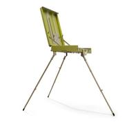 SheerFaring Scrigno per Artisti con Gambe Telescopiche in Metallo E Apertura a Cerniera per Trasformazione Rapida in Postazione da Lavoro con Maniglia Ergonomica, Oro