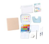 SheerFaring Set di Acquerelli, Pennello di Precisione, Accessori per La Pittura, Album da Disegno per Acquerelli per Artisti, Bambini E Amanti della Pittura, Blu