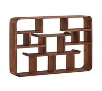 Sheesham - Mensola da parete, 80 x 55 x 15 cm, in legno massiccio, stile moderno, pieghevole, grande design, da appendere, per soggiorno, libreria da parete
