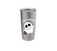 Sheet Happens Funny Ghost Pun Bicchiere termico in acciaio inox doppia parete