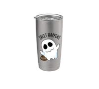 Sheet Happens Funny Ghost Pun Bicchiere termico in acciaio inox doppia parete