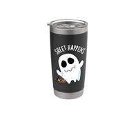 Sheet Happens Funny Ghost Pun Bicchiere termico in acciaio inox doppia parete