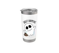 Sheet Happens Funny Ghost Pun Bicchiere termico in acciaio inox doppia parete