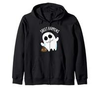 Sheet Happens Funny Ghost Pun Felpa con Cappuccio