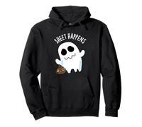 Sheet Happens Funny Ghost Pun Felpa con Cappuccio