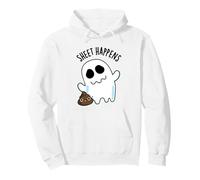 Sheet Happens Funny Ghost Pun Felpa con Cappuccio