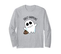 Sheet Happens Funny Ghost Pun Maglia a Manica