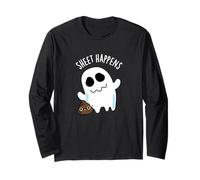 Sheet Happens Funny Ghost Pun Maglia a Manica