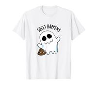 Sheet Happens Funny Ghost Pun Maglietta