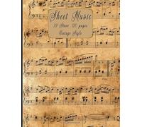 Sheet Music 12 Stave 110 Pages: With Cover Style Vintage Blank Sheet Music Book For Musicians, Staff Paper, Students, Songwriter And Perfect Gifts for Vintage Music Lovers
