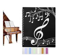Sheet Music Folder - 40 Pockets Protector Album | Sheet Music Folder - 40 Sleeves Holds 80 Pages | Easy To Annotate Spiral Bound | Stays Open Lays Completely Flat | Black For Musicians