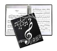 Sheet Music Holder - 40 Pockets Storage Album, 80 Page Spiral Binder with Transparent Sleeves, Premium Waterproof, Lay-Flat Display Design, for Piano Performance and Art Portfolios