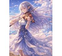 Sheet Music Notebook: Celestial Violin Theme: Music manuscript paper with 12 staves per page for songwriting, notation, and composition