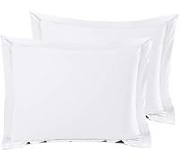SHEETSPA Federe per Cuscini Oxford a 2 Pezzi in Cotone Egiziano a Fiocco Lungo in Cotone Egiziano a 1500 Fili di qualità dell'hotel Premium White King Size 50cm x 90cm + 5cm Frame