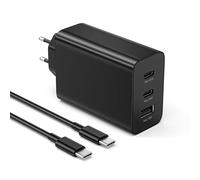 shefor Caricabatterie per Samsung USBc Caricatore rapido 3 porte USBC 65W,25W,USBA 15W， con cavo doppia C da 1.8 m EP-T6530 EP-T6530NBEGWW alimentatore PD 3.0