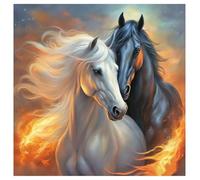 SHEGZHUC 40 x 40 cm Diamond Painting cavalli fuoco pittura con numeri cavalli Diamond Painting animali adulti mosaico diamante pittura arte ricamo punto croce immagini regalo decorazione da parete