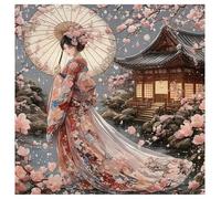 SHEGZHUC 40 x 40 cm Diamond Painting Giapponese Donna Diamond Painting Geisha Giapponese Diamond Painting Fiori di ciliegio Mosaico Diamante Pittura Arte Ricamo Punto Croce Immagini Regalo Decorazione