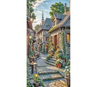 SHEGZHUC 45 x 85 cm Diamond Painting Casa Stile Europeo Diamond Painting Casa Rurale Vicolo Ristorante Fiori Mosaico Diamante Pittura Arte Ricamo Punto Croce Immagini Regalo Decorazione da Parete