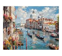 SHEGZHUC 50 x 40 cm pietre quadrate Diamond Painting City Venezia Italia Diamond Painting Barca Diamond Painting Paesaggio Mosaico Diamante Pittura Arte Ricamo Punto Croce Immagini Regalo Decorazione