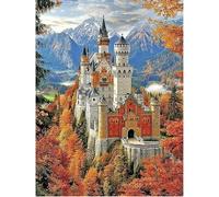 SHEGZHUC Castello per pittura con strass, 40 x 50 cm, Neuschwanstein Diamond Painting Paesaggio Autunno Chiesa Castello Tedesco Mosaico Diamante Pittura Arte Ricamo Punto Croce Immagini Regalo