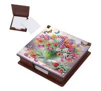 SHEGZHUC Diamond Painting - Blocco note in bambù, con 160 fogli, per pittura con diamanti, per appunti, mosaico in legno, idea regalo, fiori in vaso