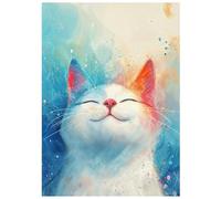 SHEGZHUC Diamond Painting Gatto 30 x 40 cm Dipingere con i numeri, gatto bianco carino Diamond Painting Animali Mosaico Blu Diamante Pittura Arte Ricamo Punto Croce Immagini Regalo Decorazione da