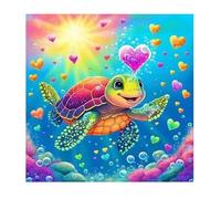 SHEGZHUC Diamond Painting Mondo subacqueo 30 x 30 cm Diamond Painting Tartaruga marina Diamond Painting Animali Dolce Cuore Diamante Pittura Arte Ricamo Punto Croce Immagini Regalo Decorazione da