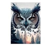 SHEGZHUC Quadrato Diamond Painting Gufo 40 x 50 cm Diamond Painting Gufo Puzzle Diamond Civette 5D Diamond Painting Alberi Diamond Paint Giungla Diamond Painting Animali 5D DIY Painting Paesaggi