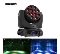 SHEHDS 1 pz Fascio LED 12x12 W RGBW Luce a testa mobile con 9/16 canali DMX per DJ Disco Bar Feste Concerto Stroboscopico Karaoke