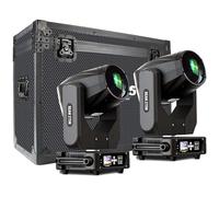SHEHDS BEAM 275W 10R COPPIA TESTE MOBILI R10 275W DMX 14/16 CANALI 18 GOBOS DOPPIO PRISMA STROBO 14 COLORI + BIANCO + CASE