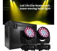 SHEHDS LED Zoom 19x15W RGBW Testa mobile Fascio di luce Effetto di lavaggio Flight Case per DJ Disco Natale Concerti Matrimoni Feste