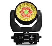 SHEHDS muovere testa luce LED 19x15W RGBW 4 in 1 fascio/lavaggio/zoom effetto luci da scena DMX professionale controllo suono attivato luci DJ per Natale discoteca e notturna (RGBW)