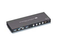 SHEHUALI Commutatore video, Switch KVM Displayport 8K 1 monitor 4 computer USB 3.0 4K 144 Hz 4x1 DP