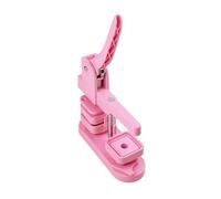 SHEHUALI Creatore di Badge, 50mm Piazza Badge Button Maker 50x50mm Metallo Blank Badge Button Parts for DIY Fare Magneti da Frigorifero Badge/Pin Set(Pink 50mm Machine)