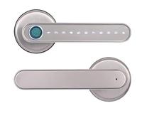 SHEHUALI Maniglia della porta intelligente, Chiave di blocco biometrico for impronte digitali Bluetooth Colore oro APP Serratura intelligente digitale Serratura con maniglia elettronica(Silver)