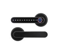 SHEHUALI Maniglia della porta intelligente, Chiave di blocco biometrico for impronte digitali Bluetooth Colore oro APP Serratura intelligente digitale Serratura con maniglia elettronica(Noir)