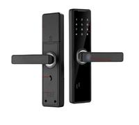 SHEHUALI Maniglia della porta intelligente, Smart Door Lock Impronta digitale biometrica Sblocco remoto Scheda senza chiave Blocco password Serratura elettronica(22x190 5050)