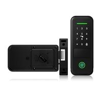 SHEHUALI Maniglia della porta intelligente, Smart Lock Cerradura Inteligente Impermeabile Wifi Impronte Digitali Rim Lock Smart Card Serratura Elettronica Digitale for La Casa