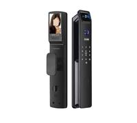 SHEHUALI Maniglia della porta intelligente, Smart Lock con riconoscimento facciale 3D con fotocamera WiFi integrata APP for impronte digitali Kit di blocco da infilare for telecomando(30 240Mortise)