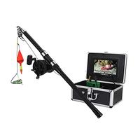 SHEHUALI Telecamera Subacquea, Kit di videocamera da pesca sott'acqua in lega di alluminio 6W IR LED. Luci con 7 "pollici HD Monitor a colori ruota marina 15m 25m cavo 3m,Fishfinder(F007MSW-25M-IR)